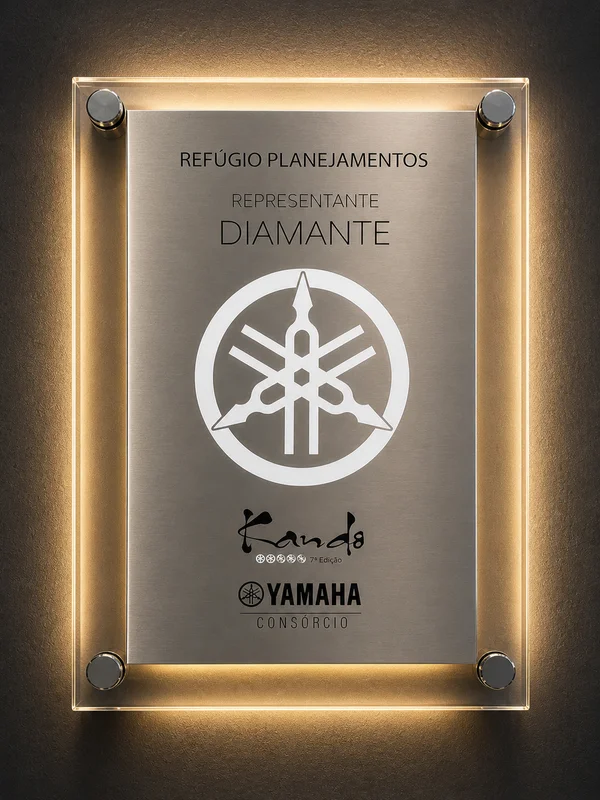 Placa Representante Diamante Yamaha Consórcio - Refúgio Planejamentos